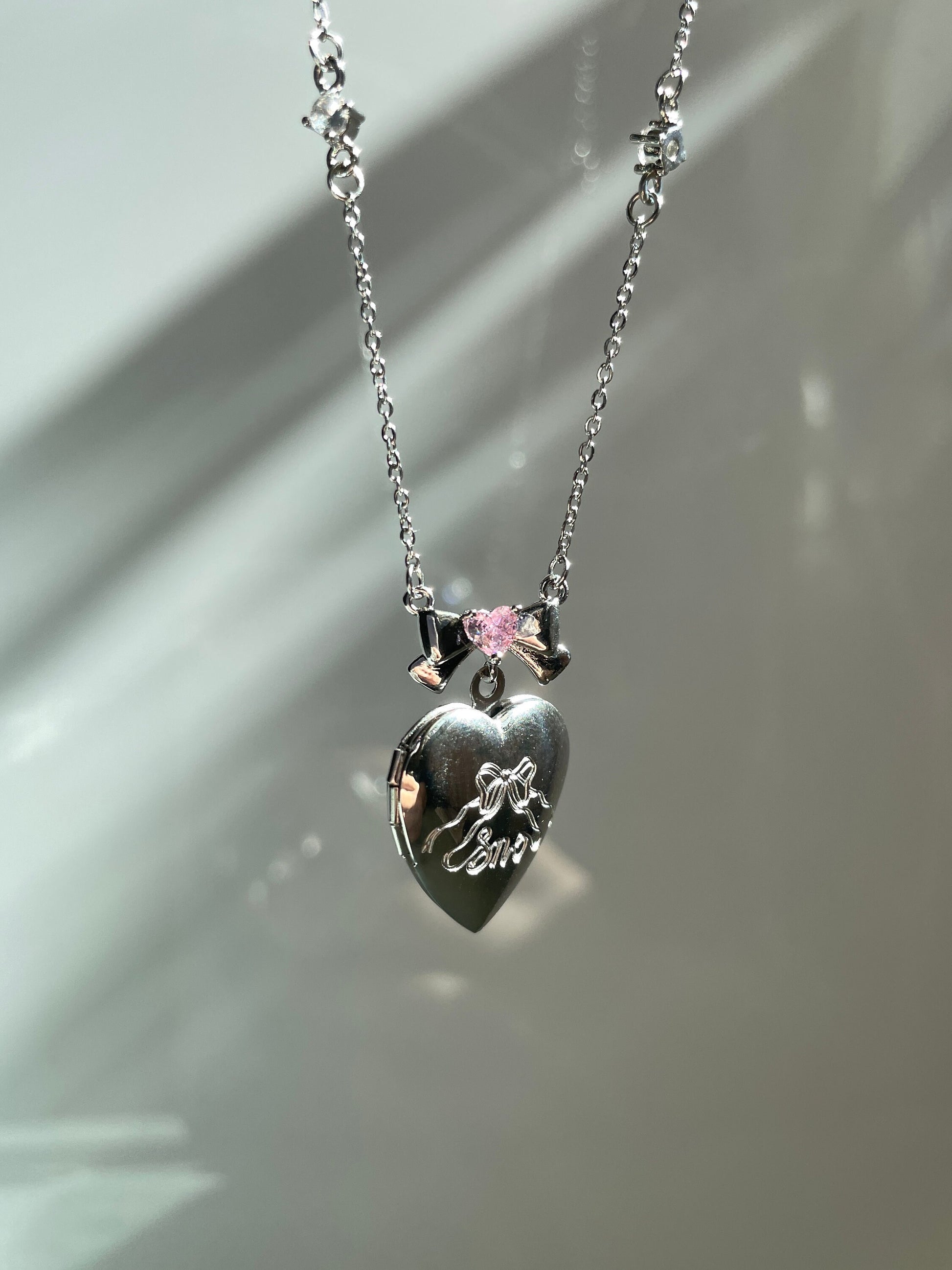 Coquette Bow Heart Locket Necklace Y2k Bow Choker Fairy Grunge Ballet Core Priscilla necklace indie jewelry Valentine's Day Gift for Her