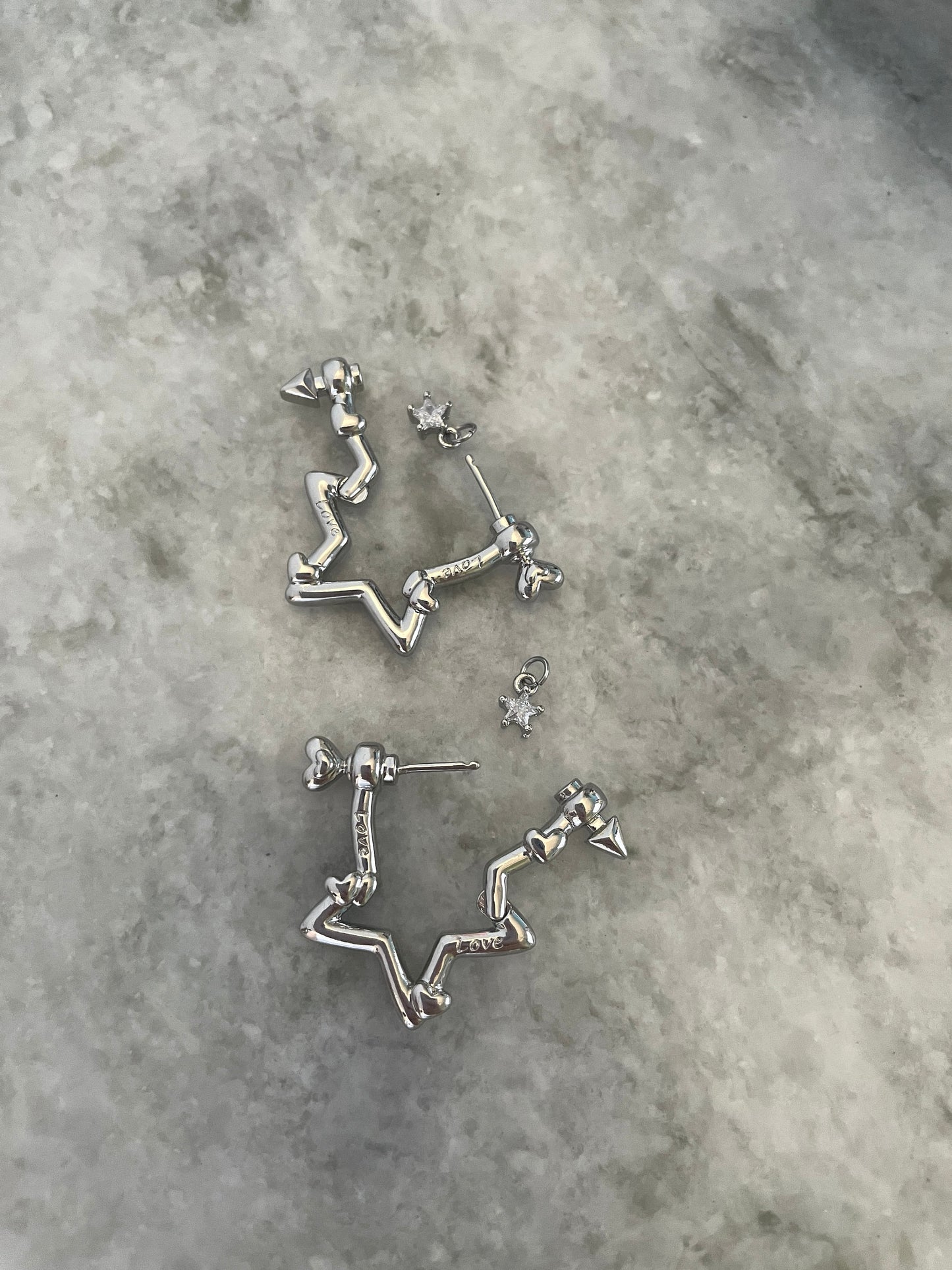 Y2K Grunge Earring Star Arrow Nana Punk Earrings Goth Hoop Earrings Grunge Statement Cyber Goth Cupids Bow Aesthetic Gift for Her Holiday