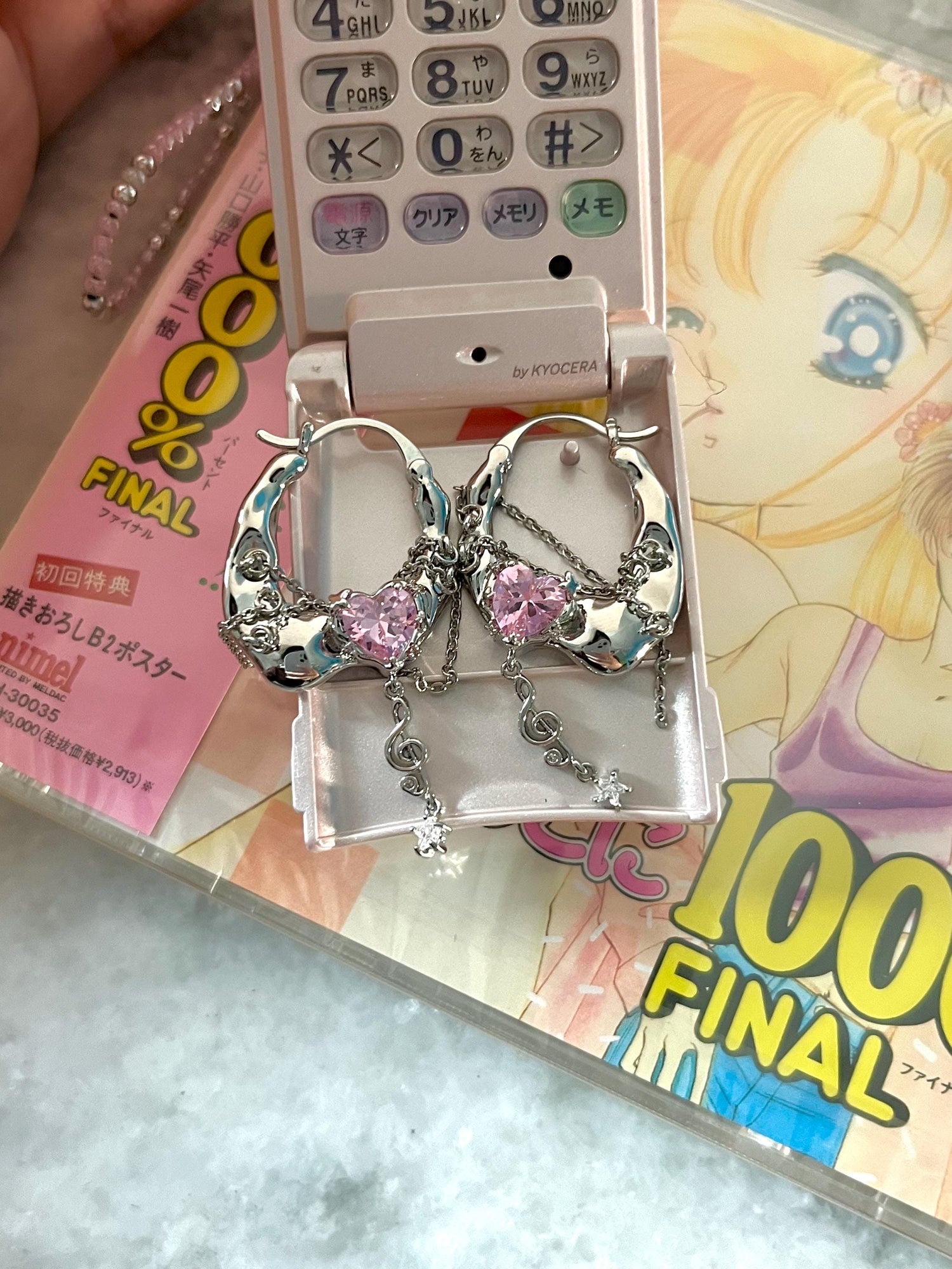 Y2K Grunge Earrings Shoujo Music Note Nana Punk Earrings Goth Hoop Earrings Gyaru Gal Cyber Himekaji Aesthetic Gift for Her Heisei Retro